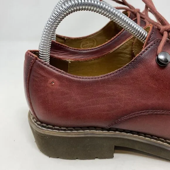 Pikolinos Shoes Womens Size 7.5 US Red Leather Oxford Lace Up Chunky Sole - Picture 9 of 14